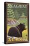 Black Bear in Forest, Skagway, Alaska-Lantern Press-Stretched Canvas