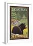 Black Bear in Forest, Skagway, Alaska-Lantern Press-Framed Art Print