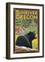 Black Bear in Forest, Sun River, Oregon-Lantern Press-Framed Art Print