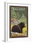 Black Bear in Forest, Valdez, Alaska-Lantern Press-Framed Art Print