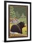 Black Bear in Forest, Washington-Lantern Press-Framed Art Print