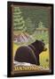 Black Bear in Forest, Washington-Lantern Press-Framed Art Print