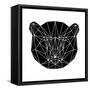 Black Bear Polygon-Lisa Kroll-Framed Stretched Canvas