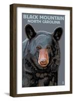 Black Bear Up Close - Black Mountain, North Carolina-Lantern Press-Framed Art Print