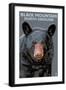 Black Bear Up Close - Black Mountain, North Carolina-Lantern Press-Framed Art Print