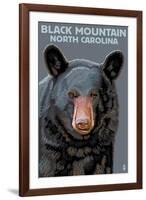 Black Bear Up Close - Black Mountain, North Carolina-Lantern Press-Framed Art Print