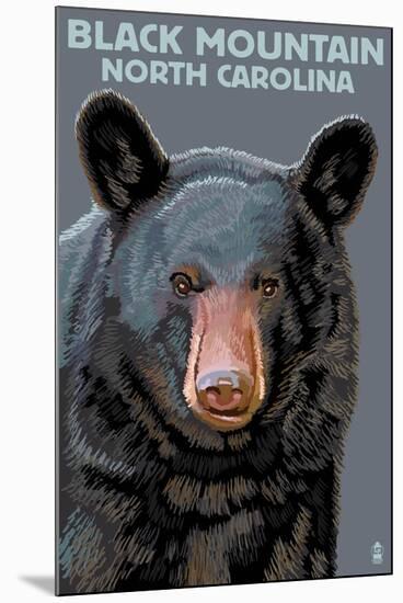 Black Bear Up Close - Black Mountain, North Carolina-Lantern Press-Mounted Art Print