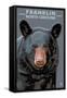 Black Bear Up Close - Franklin, North Carolina-Lantern Press-Framed Stretched Canvas