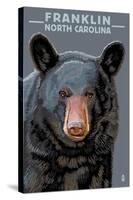 Black Bear Up Close - Franklin, North Carolina-Lantern Press-Stretched Canvas