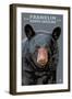 Black Bear Up Close - Franklin, North Carolina-Lantern Press-Framed Art Print