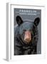 Black Bear Up Close - Franklin, North Carolina-Lantern Press-Framed Art Print