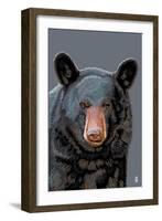 Black Bear Up Close-Lantern Press-Framed Art Print