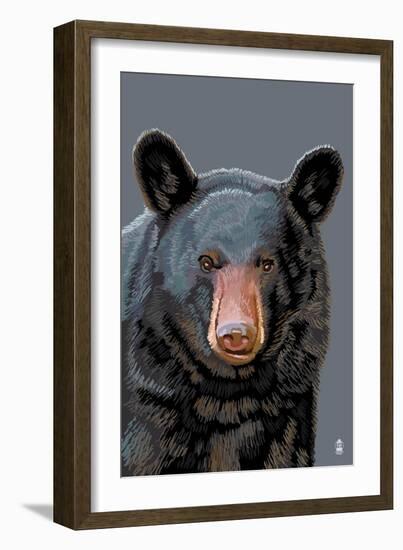 Black Bear Up Close-Lantern Press-Framed Art Print