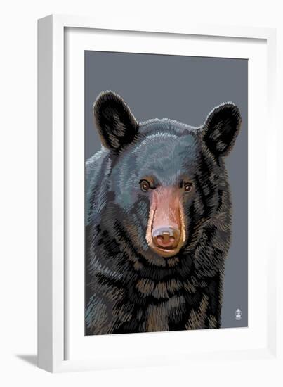Black Bear Up Close-Lantern Press-Framed Art Print