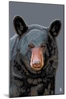 Black Bear Up Close-Lantern Press-Mounted Art Print