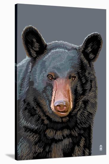 Black Bear Up Close-Lantern Press-Stretched Canvas