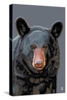 Black Bear Up Close-Lantern Press-Stretched Canvas