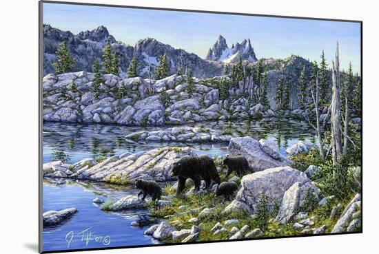Black Bear-Jeff Tift-Mounted Giclee Print