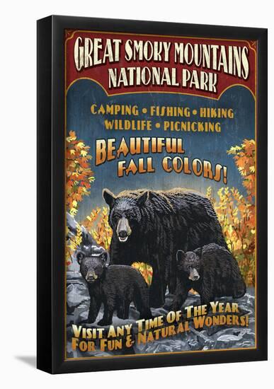 Black Bears - Great Smoky Mountain National Park, Tennessee-null-Framed Poster