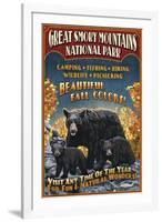 Black Bears - Great Smoky Mountain National Park, Tennessee-Lantern Press-Framed Art Print