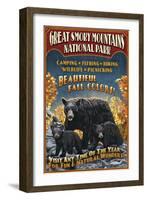 Black Bears - Great Smoky Mountain National Park, Tennessee-Lantern Press-Framed Art Print