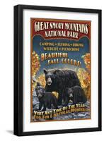 Black Bears - Great Smoky Mountain National Park, Tennessee-Lantern Press-Framed Art Print