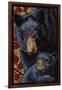 Black Bears - Paper Mosaic-Lantern Press-Framed Art Print