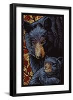 Black Bears - Paper Mosaic-Lantern Press-Framed Art Print