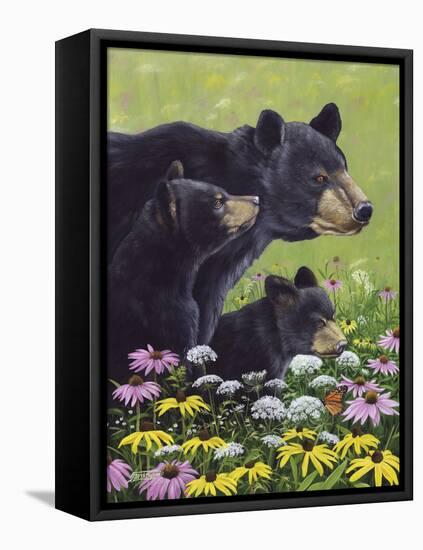 Black Bears-Fred Szatkowski-Framed Stretched Canvas