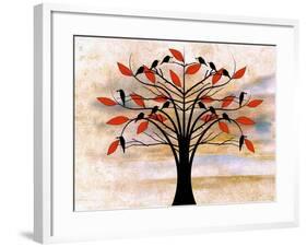 Black Birds on Tree-Ata Alishahi-Framed Giclee Print