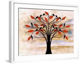 Black Birds on Tree-Ata Alishahi-Framed Giclee Print