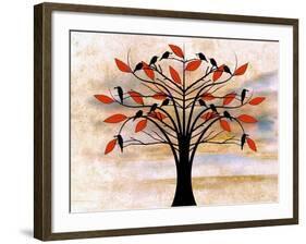 Black Birds on Tree-Ata Alishahi-Framed Giclee Print