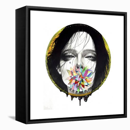 Black Blossom-Minjae-Framed Stretched Canvas
