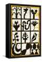 Black Botanical 12-Patch-Andrea Davis-Framed Stretched Canvas