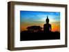 Black Buddha Silhouette atDusk-null-Framed Premium Giclee Print