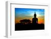 Black Buddha Silhouette atDusk-null-Framed Premium Giclee Print