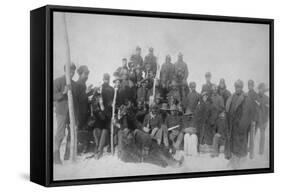 Black "Buffalo Soldiers" of the 25th Infantry Photograph - Fort Keogh, MT-Lantern Press-Framed Stretched Canvas