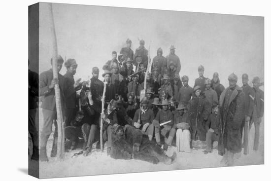 Black "Buffalo Soldiers" of the 25th Infantry Photograph - Fort Keogh, MT-Lantern Press-Stretched Canvas