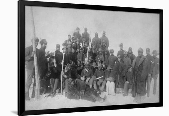 Black "Buffalo Soldiers" of the 25th Infantry Photograph - Fort Keogh, MT-Lantern Press-Framed Art Print