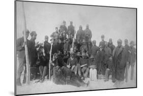 Black "Buffalo Soldiers" of the 25th Infantry Photograph - Fort Keogh, MT-Lantern Press-Mounted Art Print