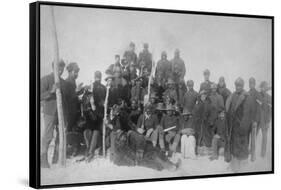 Black "Buffalo Soldiers" of the 25th Infantry Photograph - Fort Keogh, MT-Lantern Press-Framed Stretched Canvas