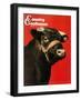 "Black Bull," Country Gentleman Cover, February 1, 1944-Salvadore Pinto-Framed Giclee Print