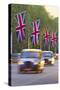 Black Cabs Along the Mall with Union Jack Flags, London, England, United Kingdom, Europe-Stuart Black-Stretched Canvas