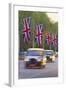 Black Cabs Along the Mall with Union Jack Flags, London, England, United Kingdom, Europe-Stuart Black-Framed Photographic Print