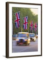 Black Cabs Along the Mall with Union Jack Flags, London, England, United Kingdom, Europe-Stuart Black-Framed Photographic Print