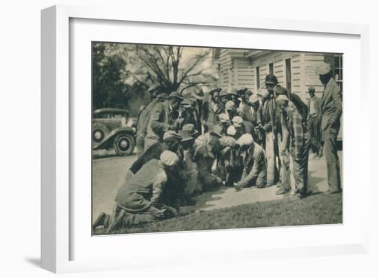 Black Caddies Playing Craps' C1920S-null-Framed Giclee Print