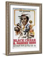 Black Caesar, (aka Il Padrino Nero), Italian poster, Fred Williamson, 1973-null-Framed Art Print