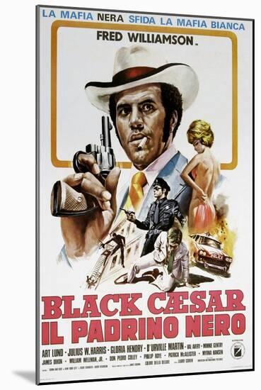 Black Caesar, (aka Il Padrino Nero), Italian poster, Fred Williamson, 1973-null-Mounted Art Print