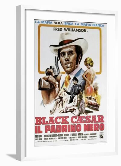 Black Caesar, (aka Il Padrino Nero), Italian poster, Fred Williamson, 1973-null-Framed Art Print