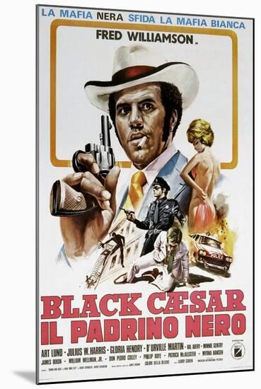 Black Caesar, (aka Il Padrino Nero), Italian poster, Fred Williamson, 1973-null-Mounted Art Print